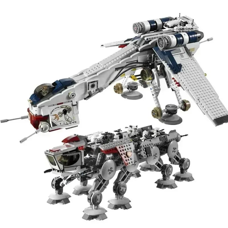 Hot Toys Star Wars Republic Dropship With AT-OT Walker Compatible 10195 Transport Ship Toys For Children Christmas Gifts