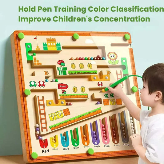 Children's Magnetic Maze Walking Ball Baby Concentration Training Writing Logic Thinking 3-4 Year Old Early Education Puzzle Toy